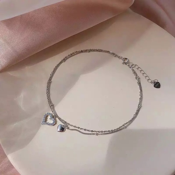 New 925 sterling silver love heart ankle bracelet - Picture 7 of 7
